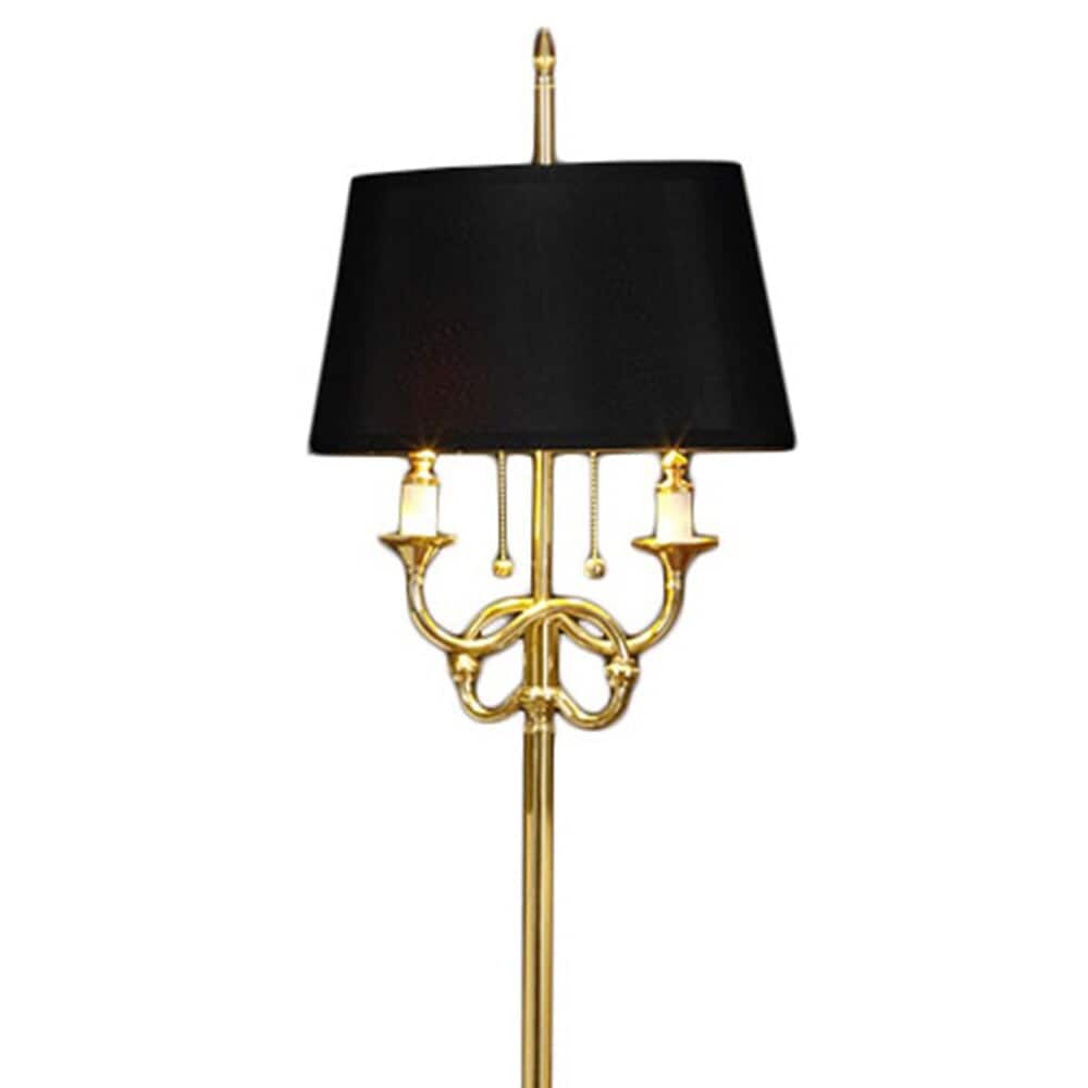 AF435 Double Pull Chain Brass Floor Lamp